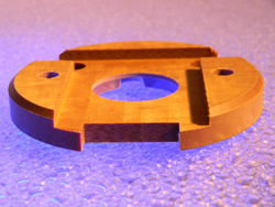custom formed plastic part with hole in side and slot